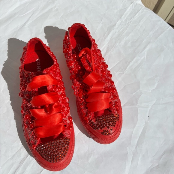 Converse Shoes - Converse Women's Red Embellished Sneakers